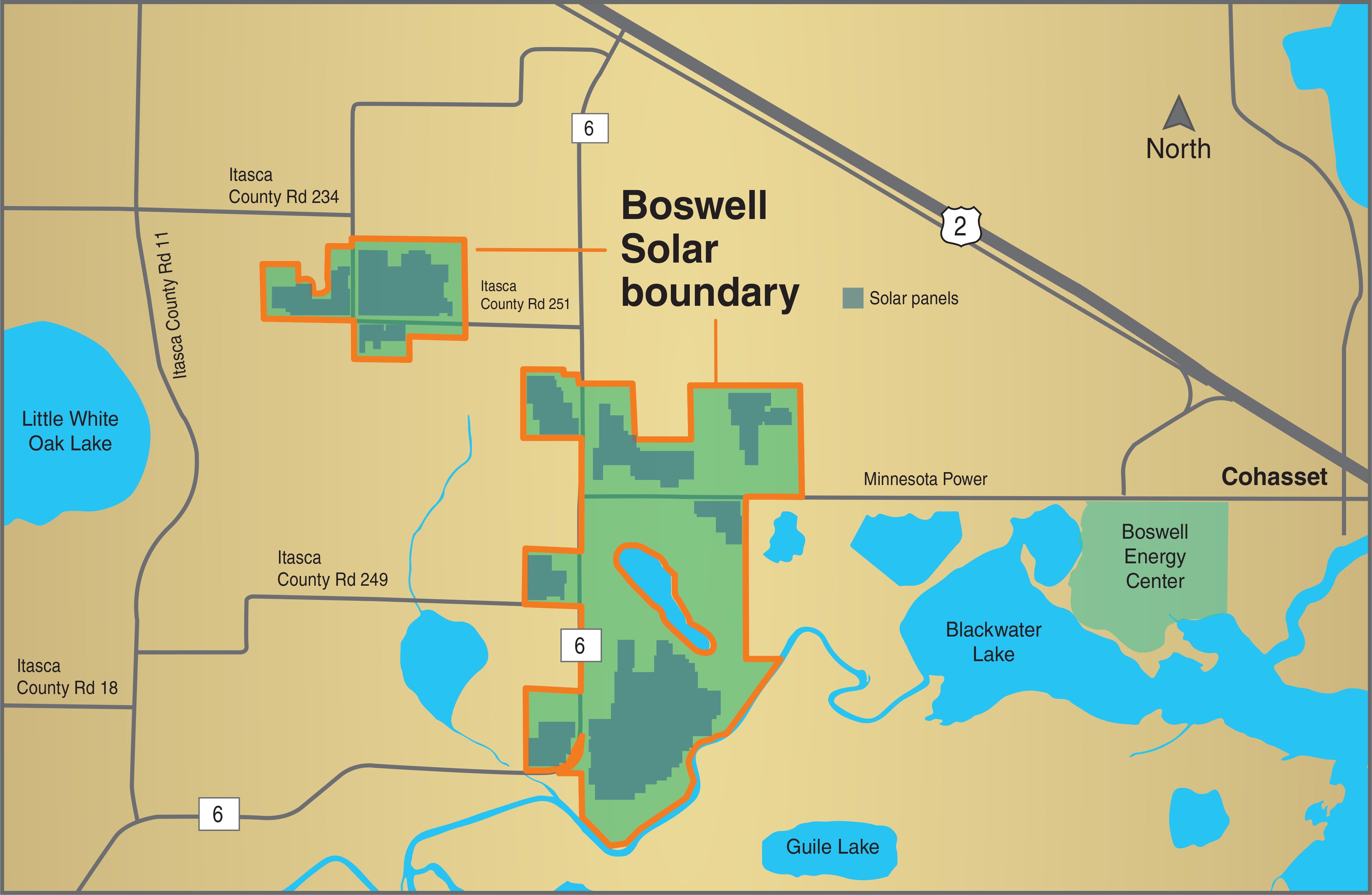 Boswell Solar Project map