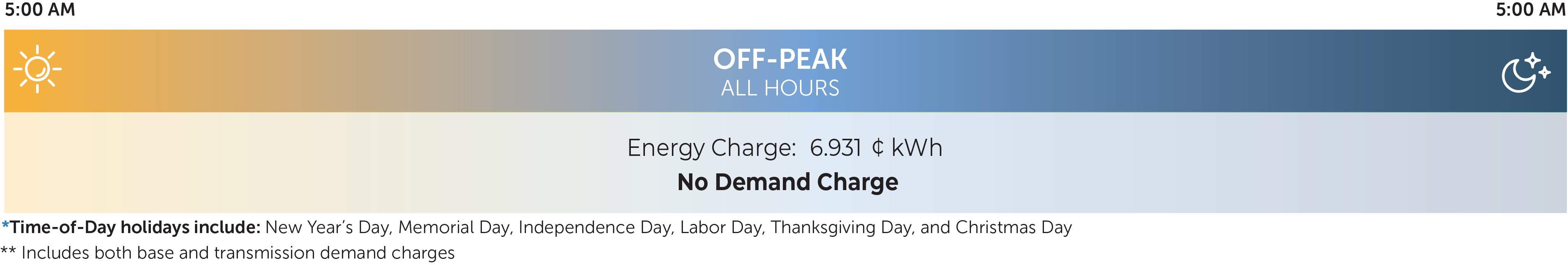 Weekend and Holiday Time-of-Day Hours