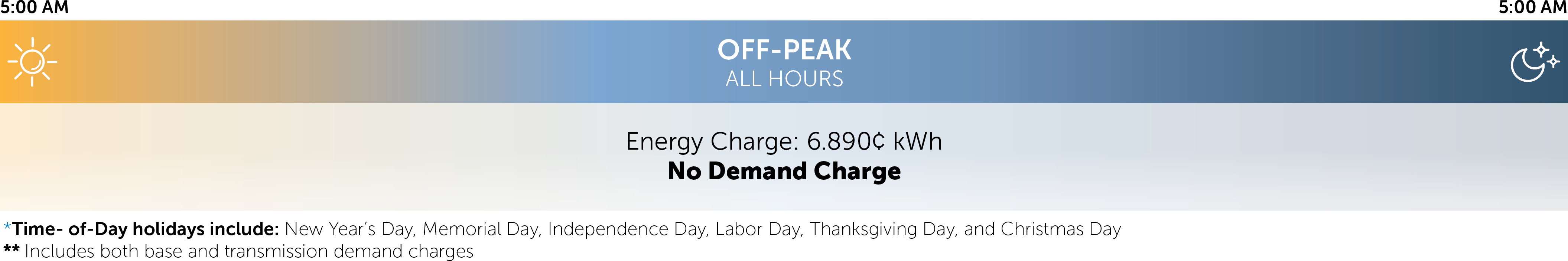 Weekend and Holiday Time-of-Day Hours